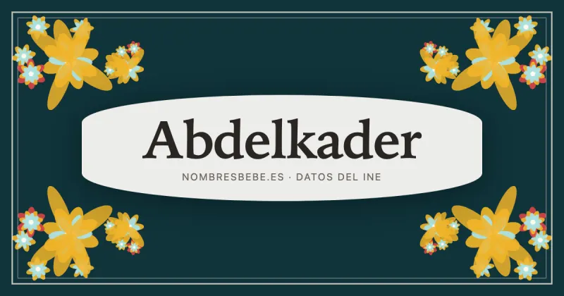 Abdelkader, en una estampa ornamental de nombresbebe.es