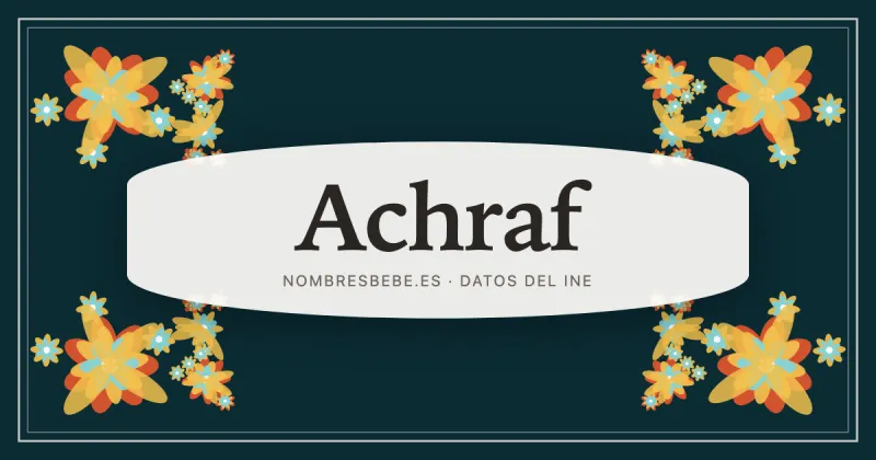 Achraf, en una estampa ornamental de nombresbebe.es