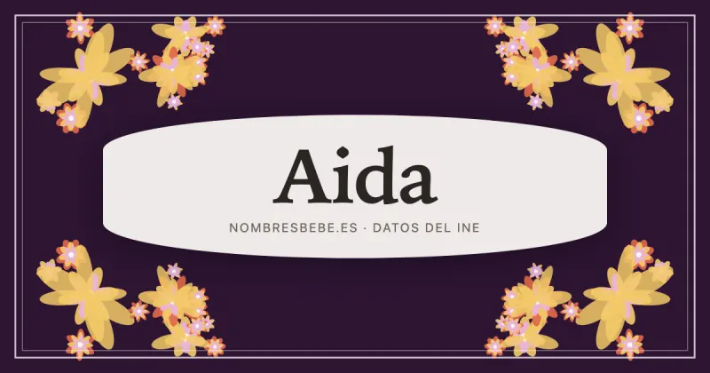 Aida, en una estampa ornamental de nombresbebe.es