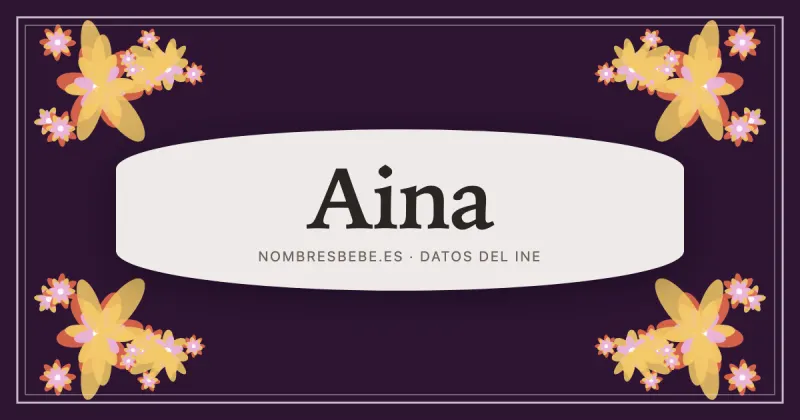 Aina, en una estampa ornamental de nombresbebe.es