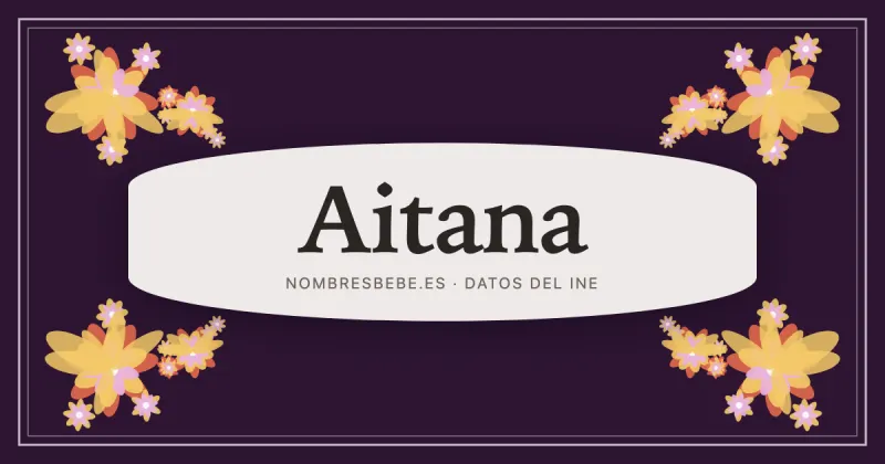 Aitana, en una estampa ornamental de nombresbebe.es