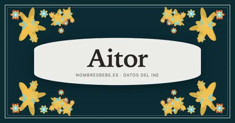 Aitor, en una estampa ornamental de nombresbebe.es