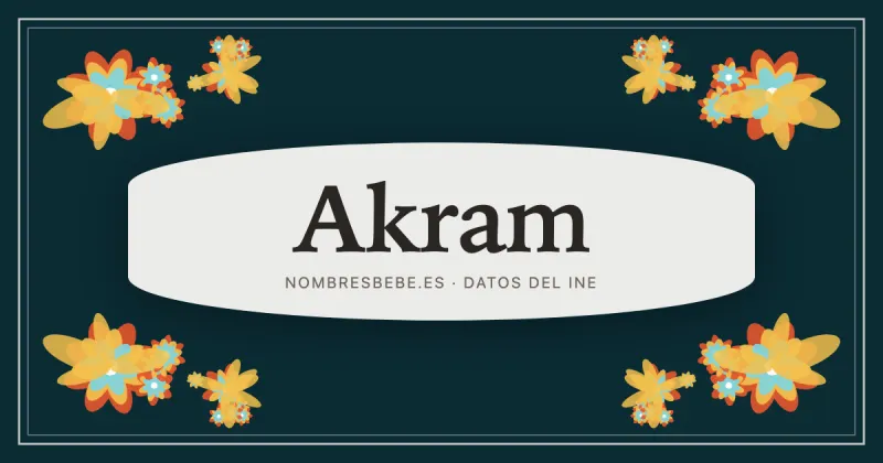 Akram, en una estampa ornamental de nombresbebe.es
