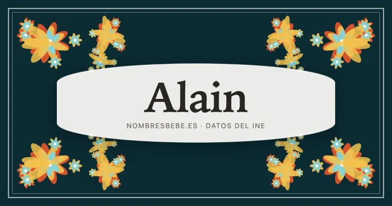 Alain, en una estampa ornamental de nombresbebe.es