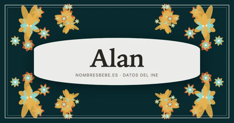 Alan, en una estampa ornamental de nombresbebe.es