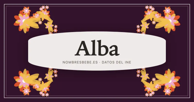 Alba, en una estampa ornamental de nombresbebe.es