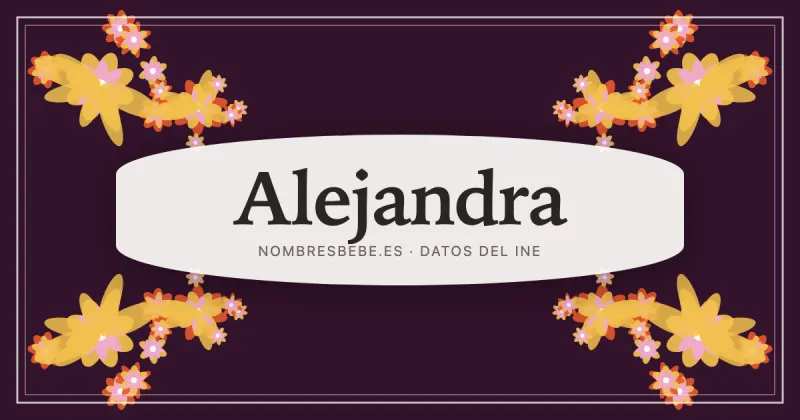 Alejandra, en una estampa ornamental de nombresbebe.es