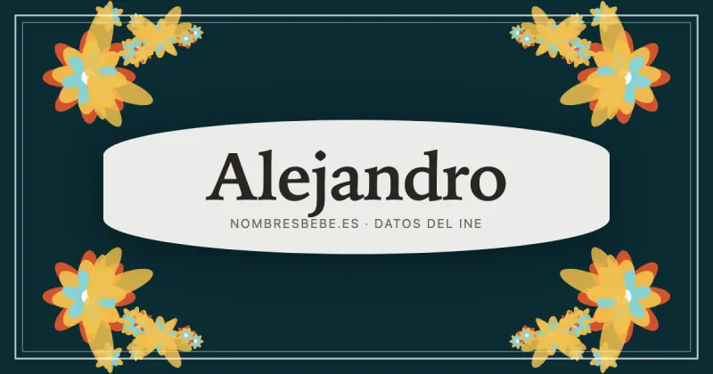 Alejandro, en una estampa ornamental de nombresbebe.es