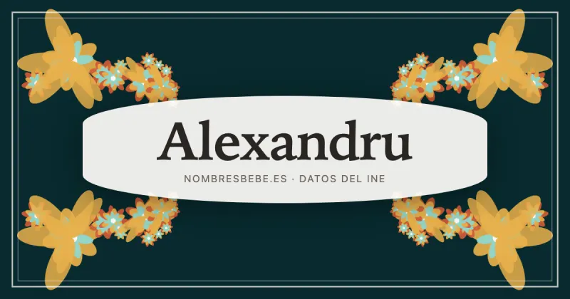 Alexandru, en una estampa ornamental de nombresbebe.es