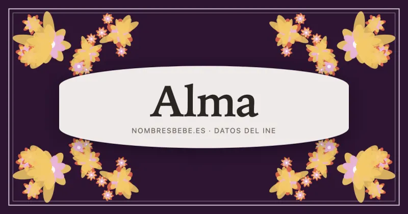 Alma, en una estampa ornamental de nombresbebe.es
