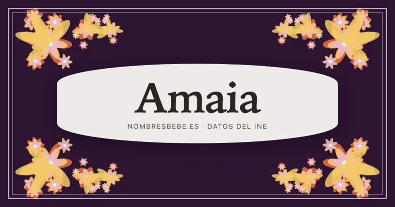 Amaia, en una estampa ornamental de nombresbebe.es