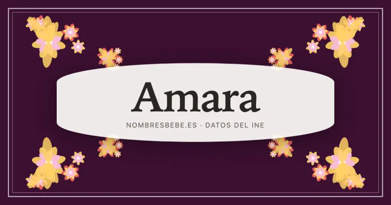 Amara, en una estampa ornamental de nombresbebe.es