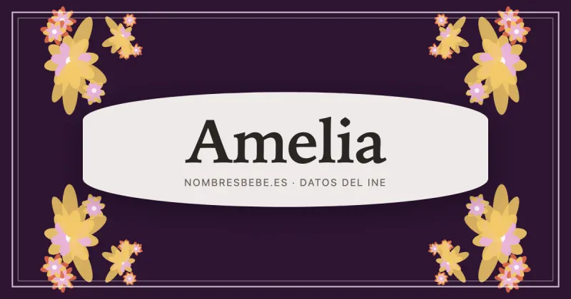 Amelia, en una estampa ornamental de nombresbebe.es