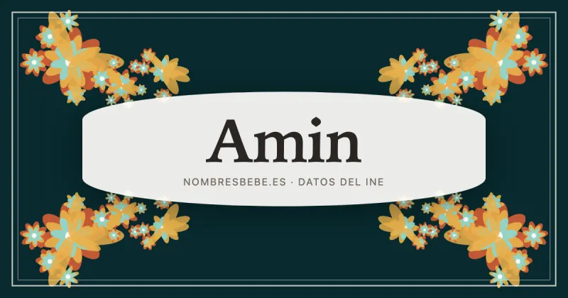 Amin, en una estampa ornamental de nombresbebe.es