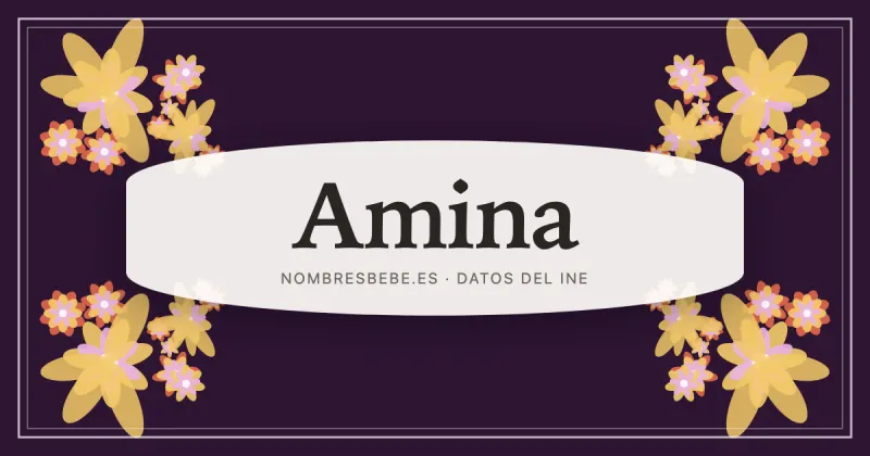 Amina, en una estampa ornamental de nombresbebe.es