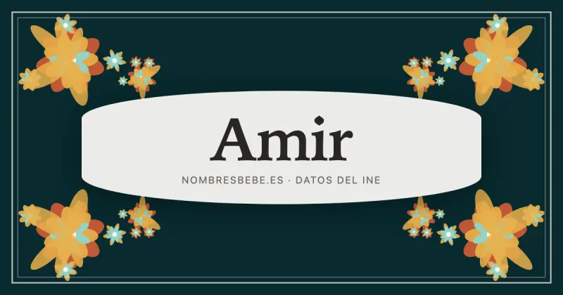 Amir, en una estampa ornamental de nombresbebe.es