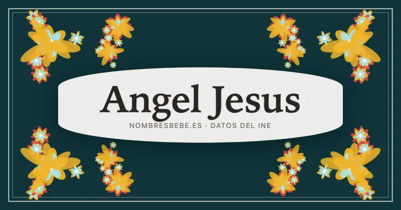 Angel Jesus, en una estampa ornamental de nombresbebe.es