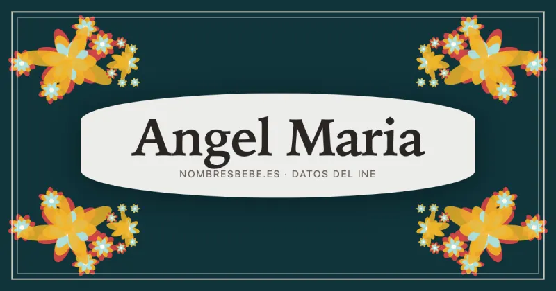 Angel Maria, en una estampa ornamental de nombresbebe.es