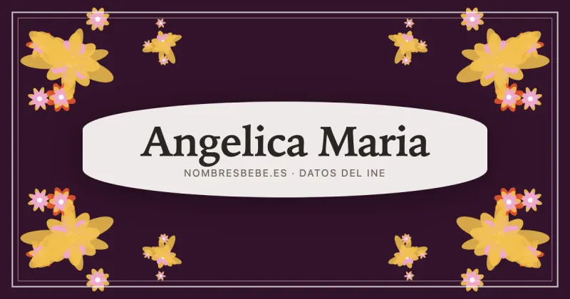 Angelica Maria, en una estampa ornamental de nombresbebe.es