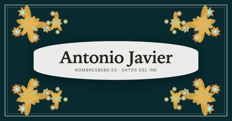 Antonio Javier, en una estampa ornamental de nombresbebe.es