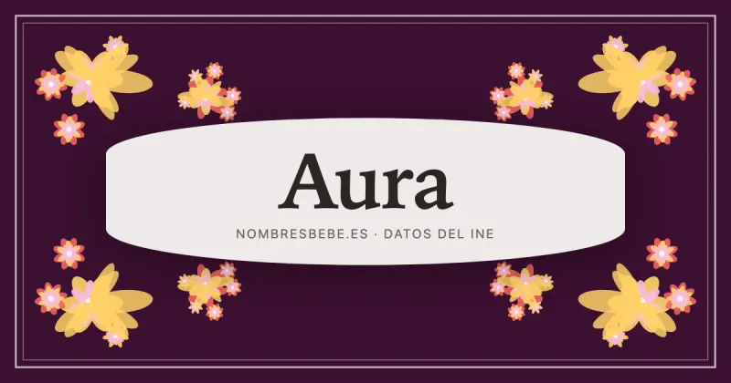 Aura, en una estampa ornamental de nombresbebe.es