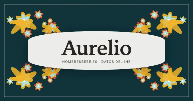 Aurelio, en una estampa ornamental de nombresbebe.es