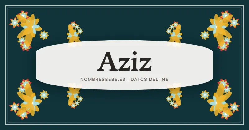 Aziz, en una estampa ornamental de nombresbebe.es