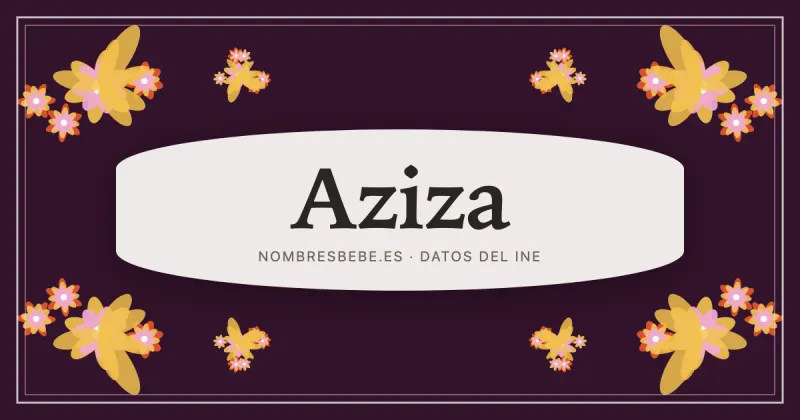 Aziza, en una estampa ornamental de nombresbebe.es