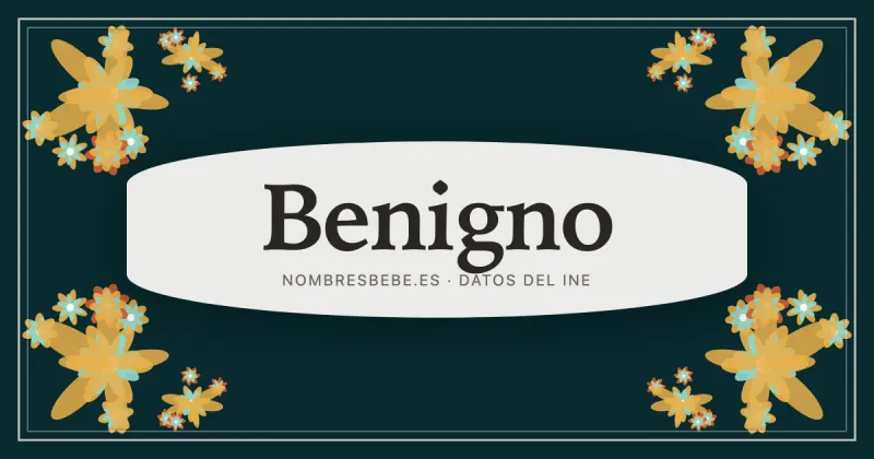 Benigno, en una estampa ornamental de nombresbebe.es