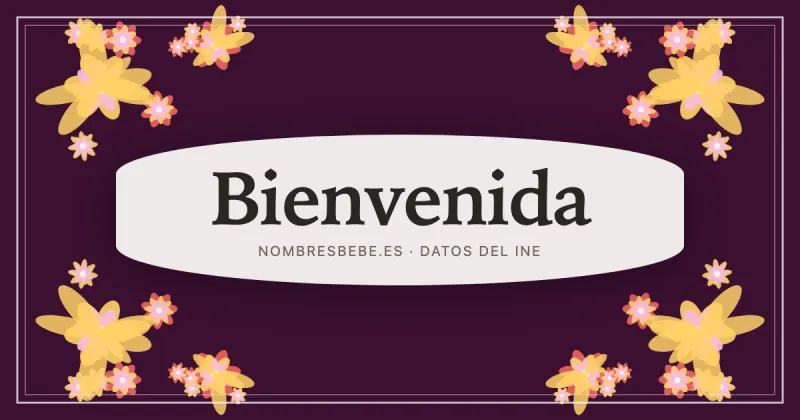 Bienvenida, en una estampa ornamental de nombresbebe.es