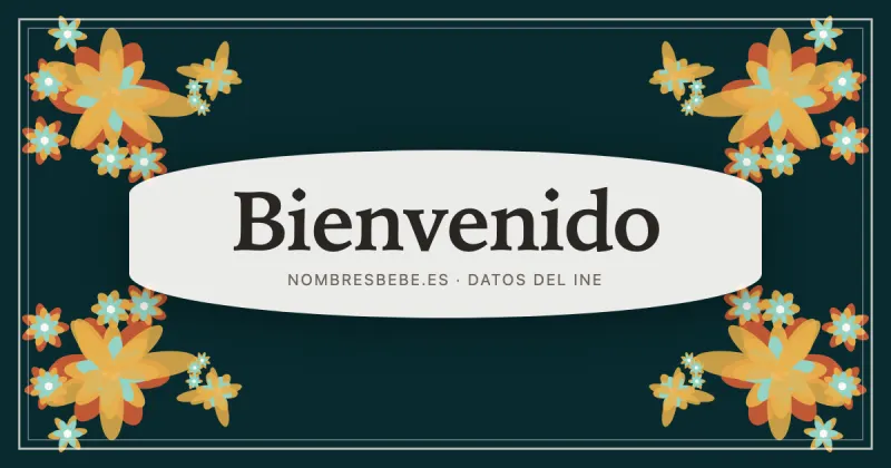 Bienvenido, en una estampa ornamental de nombresbebe.es