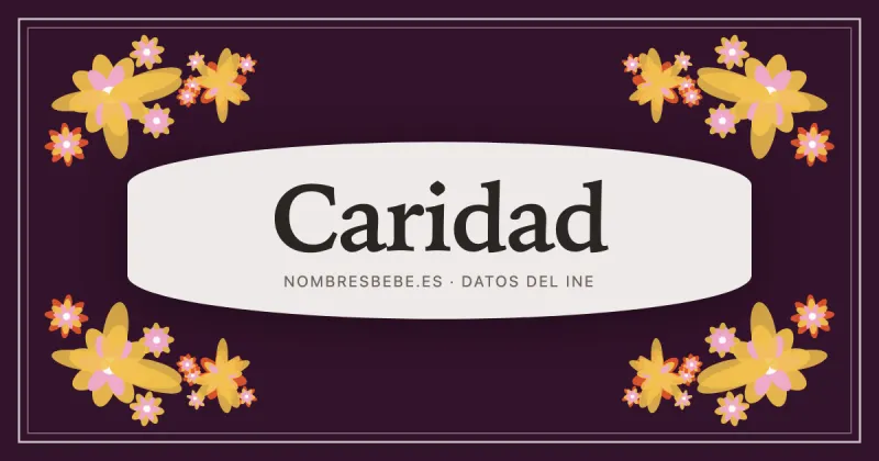 Caridad, en una estampa ornamental de nombresbebe.es