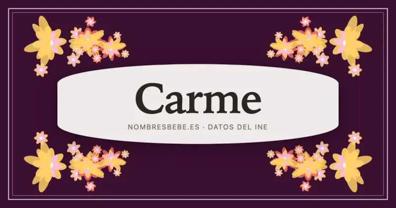 Carme, en una estampa ornamental de nombresbebe.es