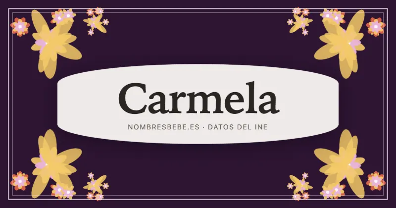 Carmela, en una estampa ornamental de nombresbebe.es