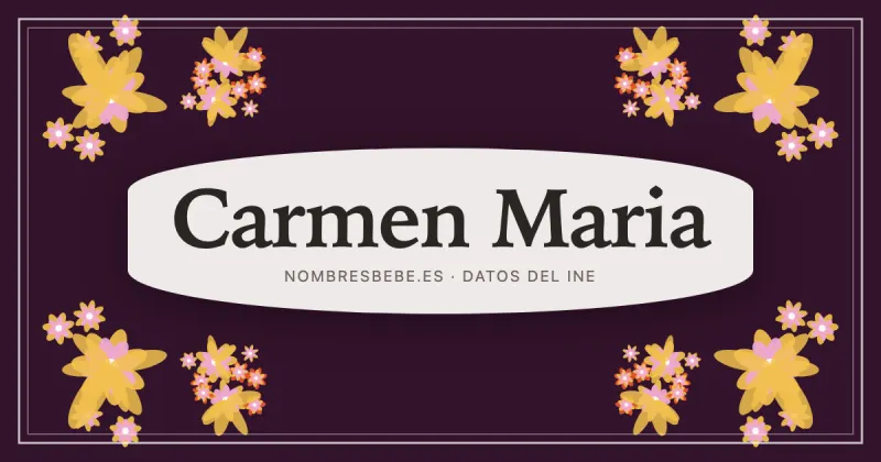 Carmen Maria, en una estampa ornamental de nombresbebe.es