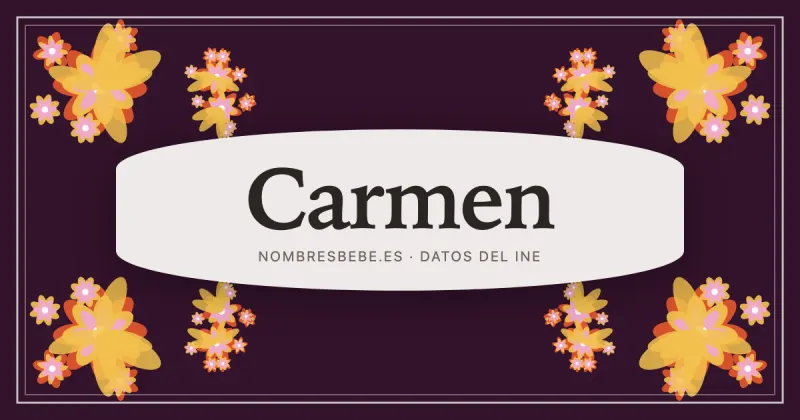 Carmen, en una estampa ornamental de nombresbebe.es