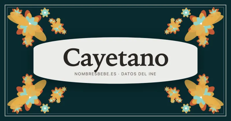 Cayetano, en una estampa ornamental de nombresbebe.es