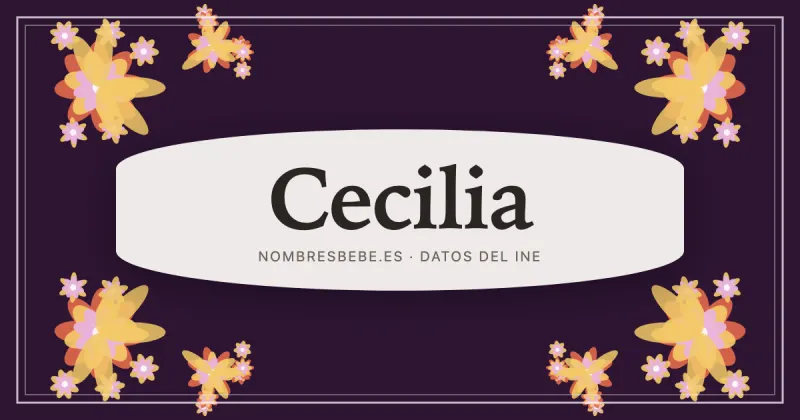 Cecilia, en una estampa ornamental de nombresbebe.es