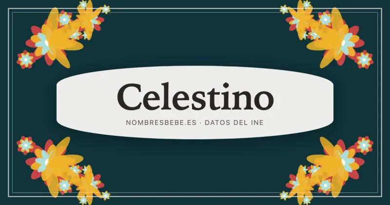 Celestino, en una estampa ornamental de nombresbebe.es