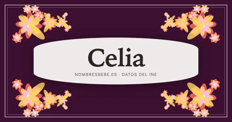Celia, en una estampa ornamental de nombresbebe.es