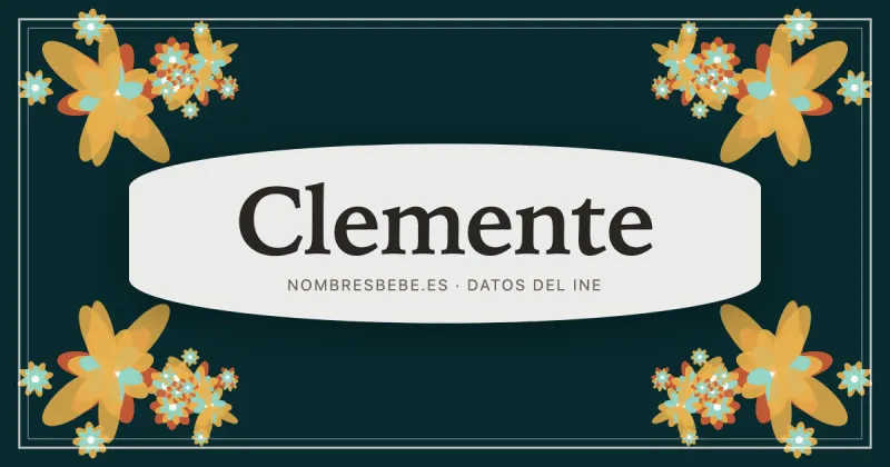 Clemente, en una estampa ornamental de nombresbebe.es