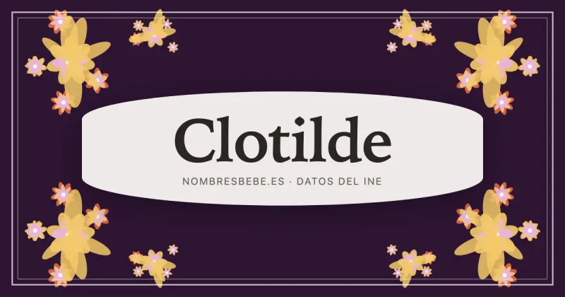 Clotilde, en una estampa ornamental de nombresbebe.es