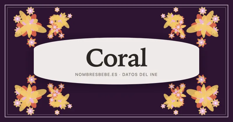 Coral, en una estampa ornamental de nombresbebe.es