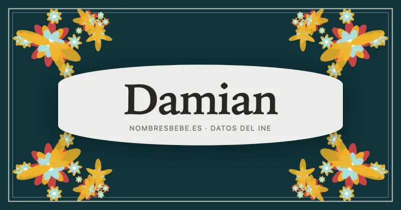 Damian, en una estampa ornamental de nombresbebe.es