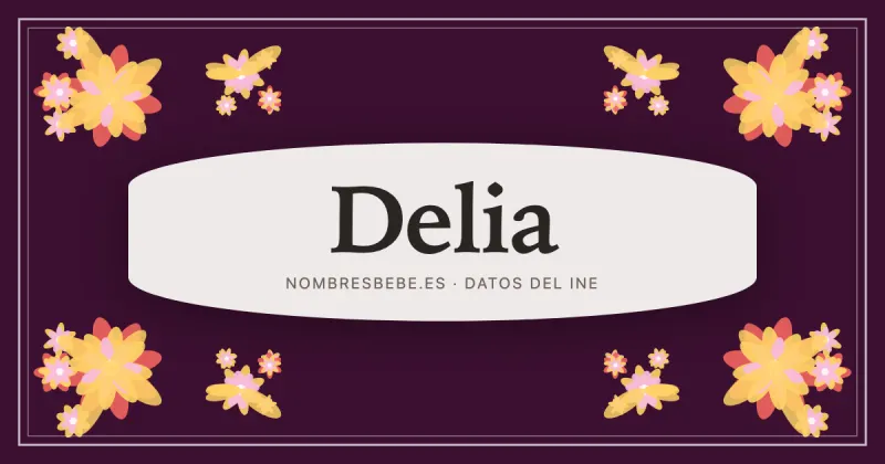 Delia, en una estampa ornamental de nombresbebe.es
