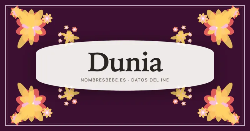 Dunia, en una estampa ornamental de nombresbebe.es