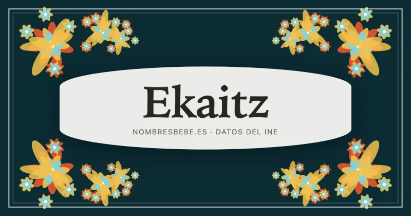 Ekaitz, en una estampa ornamental de nombresbebe.es