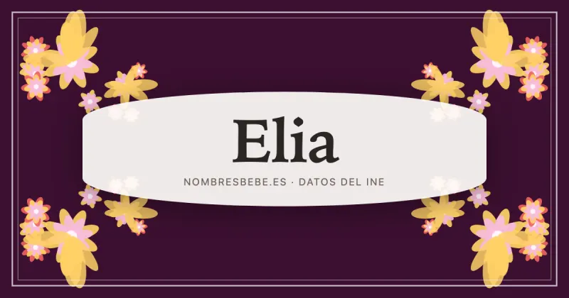 Elia, en una estampa ornamental de nombresbebe.es