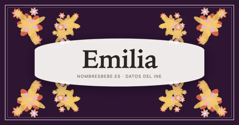 Emilia, en una estampa ornamental de nombresbebe.es