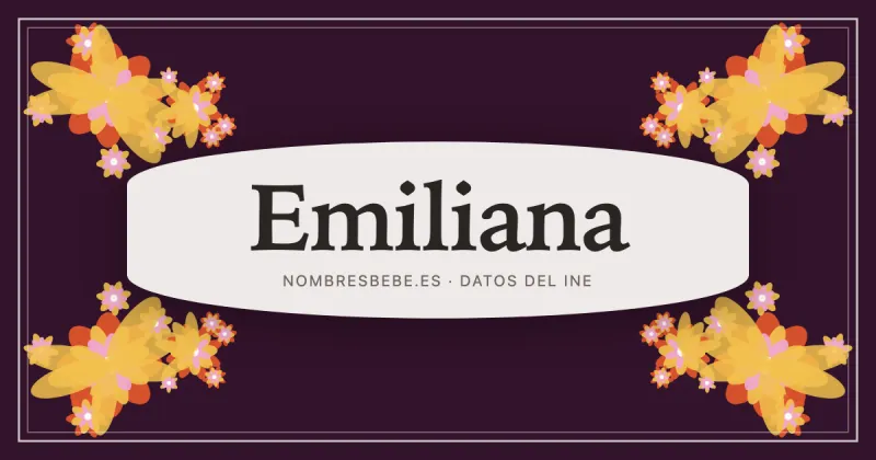 Emiliana, en una estampa ornamental de nombresbebe.es
